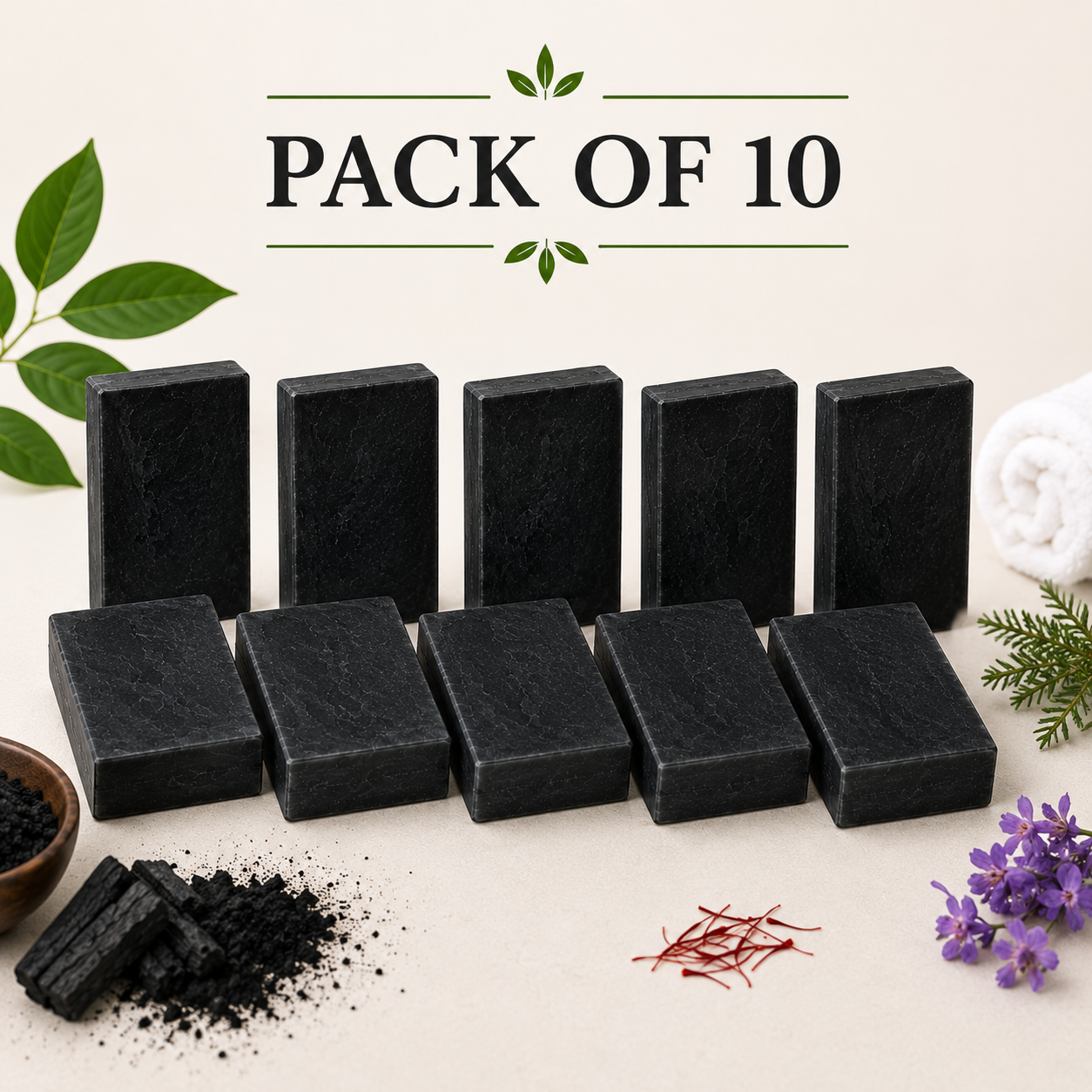 WC Charcoal Soap - Pack of 10 - (75gm x 10)